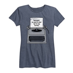 Women's - Instant Message - End Up In My Novel Typewriter Short Sleeve Graphic T-Shirt - 1 of 4