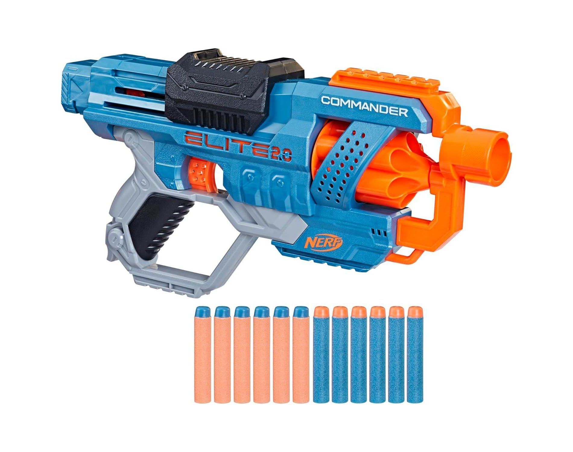 Nerf Elite 2.0 Commander RD-6 Dart Blaster, 12 Darts, 6-Dart Rotating Drum - Make A Great Gift