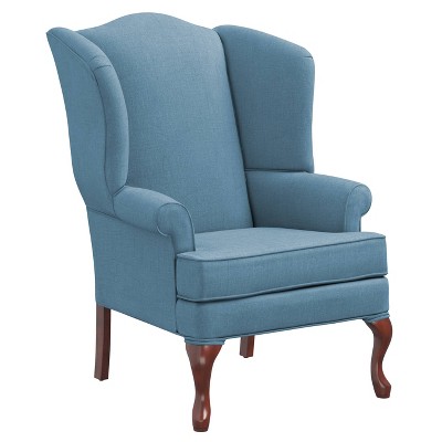 Traditional Erin Wingback Handcrafted Accent Chair in Blue