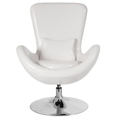 31" White LeatherSoft High Back Swivel Reception Chair