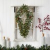 Nearly Natural 3-ft Holiday Christmas Geometric Diamond Wreath with Pinecones and 50 Warm White LED Lights - 3 of 3