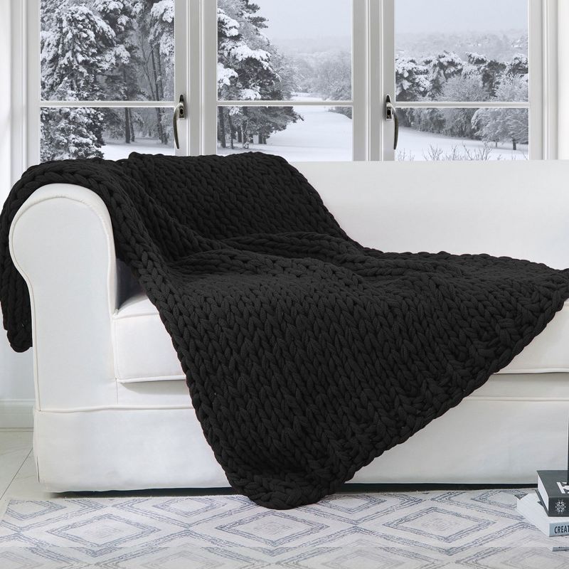 Cheer Collection Chunky Cable Knit Throw Blanket - 50" x 60", 1 of 12