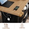 Large Kitchen Island with Storage, Dining Table Set with Power Outlet & LED Lights, 47.2" Coffee Bar Table with 3 Tier Microwave Stand Oven Shelf - 4 of 4