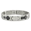 Black Bow Jewelry 12mm Stainless Steel, Black Plated & CZ Cross Link Bracelet, 8.5 Inch - 3 of 4