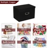 Aoibox Fabric Storage Cube Bins with Lids Foldable Organizer Collapsible Basket Metal Handles Black 3 Pieces Home Closet - 4 of 4