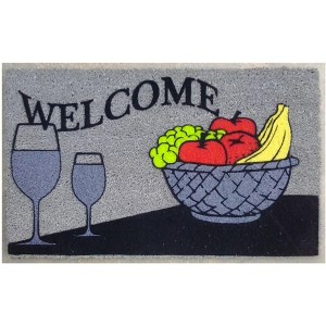 HomeRoots 18" X 30" Black and Red Door Mat - 1 of 4