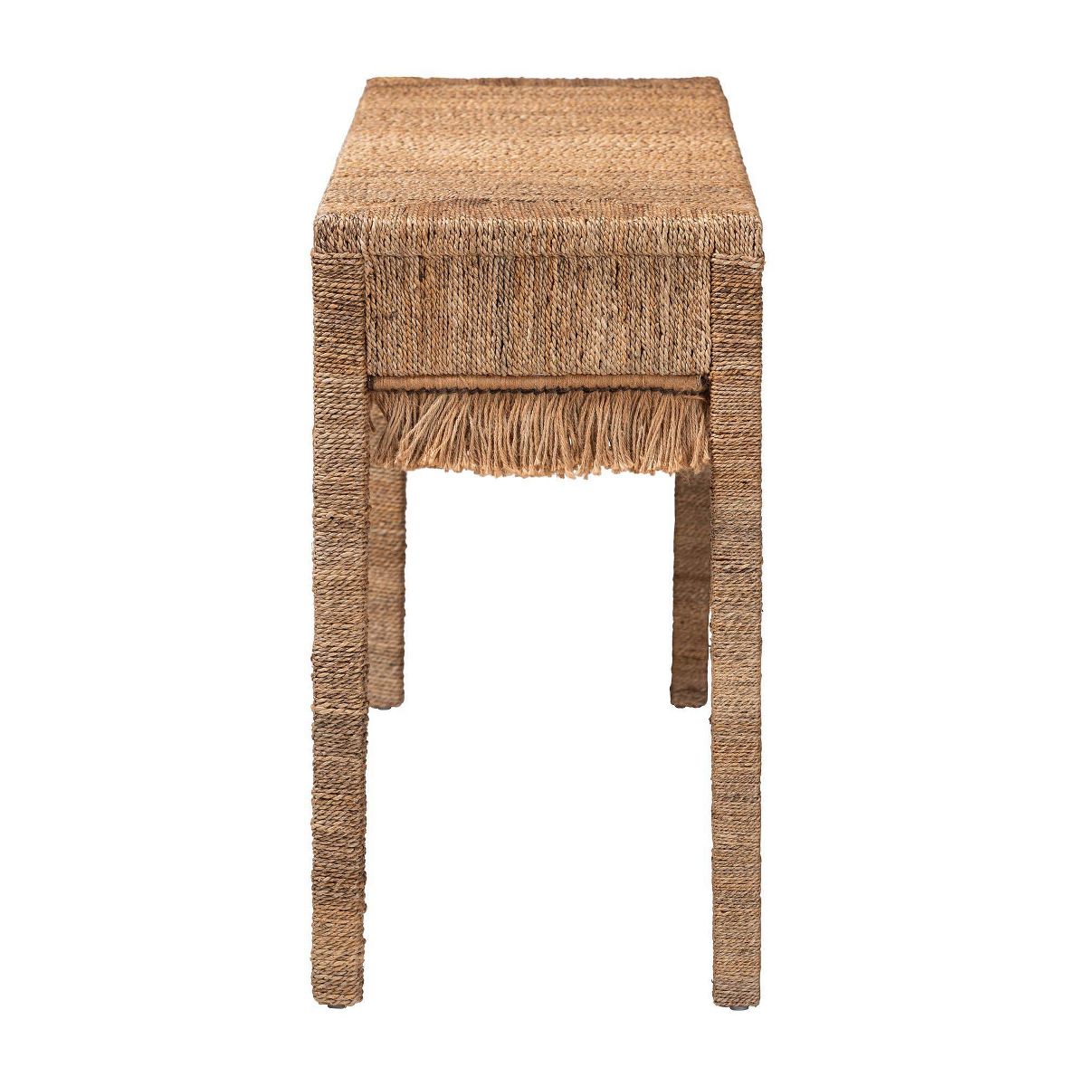 bali & pari 60.2" Fiona Handwoven Seagrass Console Table Brown - thumbnail 3