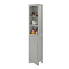 TIRAMISUBEST Tall Bathroom Cabinet, Freestanding Storage Cabinet with Drawer, MDF Board, Adjustable Shelf, Grey - 3 of 4