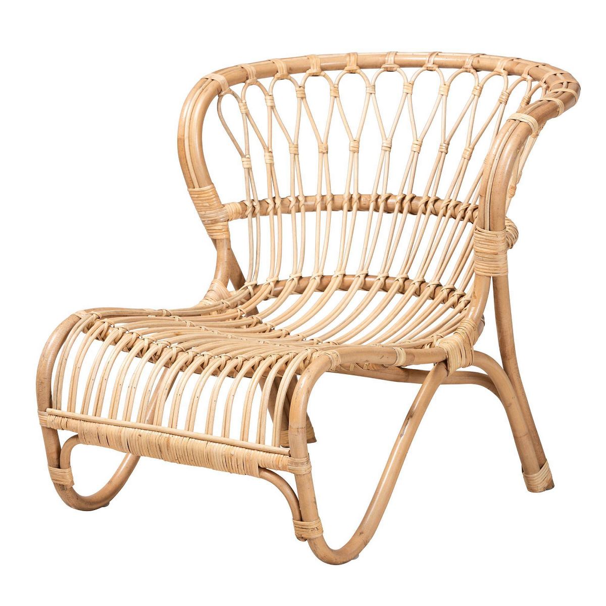 bali & pari Alaya Rattan Accent Chair: Handcrafted, Indoor Furniture, No Ottoman - thumbnail 2