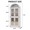 CuisinSmart 72in Tall Arched Bookcase, Glass Door Arched Cabinet with 2 Drawers, Freestanding Display Storage Cabinet for Living Room, Bedroom - 3 of 4