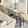 59" 4-Piece Bar Table and Chairs Set, Dining Table with 3 Bar Stools Breakfast Table Set with Power Socket LED Light - 3 of 4