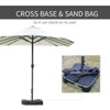 PAGED 15FT Rectangle Patio Umbrella Double Sided Outdoor Market Umbrella with Crank, Base and 12 Ribs for Garden, Poolside - 2 of 4
