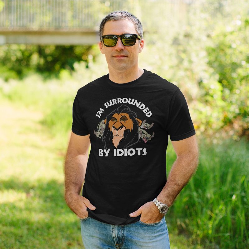 Men's Lion King Scar Surrounded by Idiots T-Shirt, 2 of 6