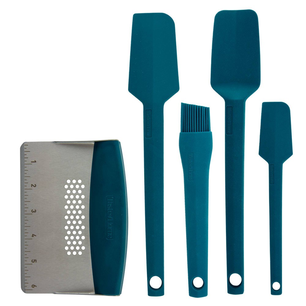 Photos - Other Accessories Taste of Home 5pc Silicone and Stainless Steel Kitchen Utensi Set Sea Gree