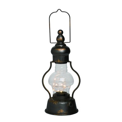 Transpac Metal 14 in. Bronze Christmas Light Up Rustic Lantern