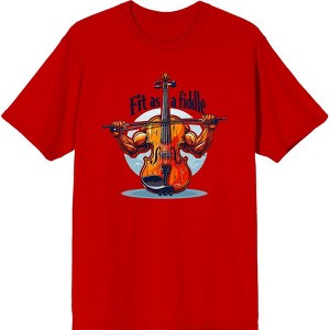 Fit As A Fiddle Violin Humor Adult Crew Neck Short Sleeve Tee - 1 of 2