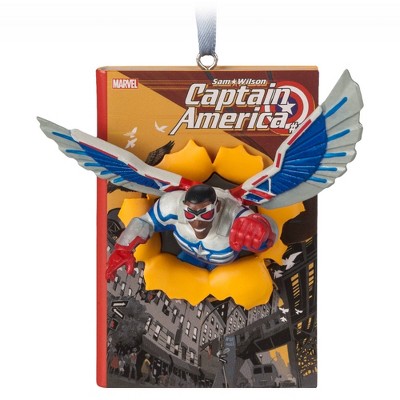 Marvel Captain America Sam Wilson Comic Book Christmas Tree Ornament - Disney store