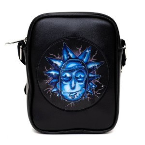 Rick and Morty Bag, Cross Body, Rick and Morty Lenticular Face Expression Applique, Vegan Leather - 1 of 4