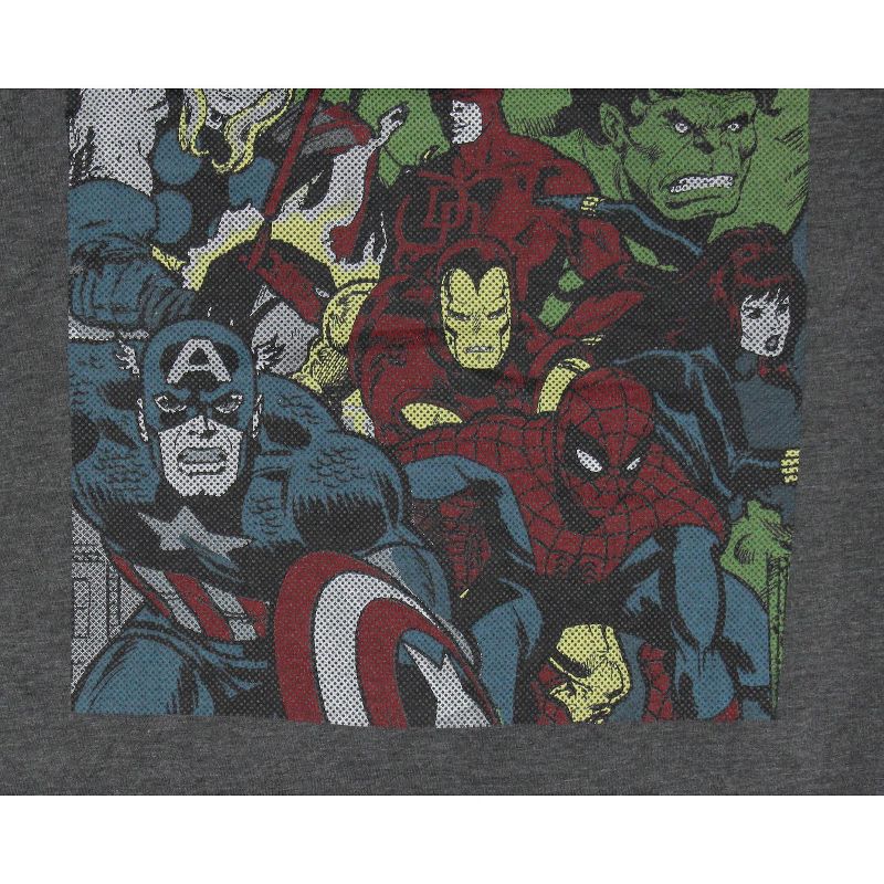 Marvel Men's Avengers Heros Ready to Fight Retro Halftone Print T-Shirt, 3 of 5