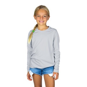 Vapor Apparel Youth UPF 50+ UV Sun Protection Solar Long Sleeve Rash Guard Swim Shirt - 1 of 2