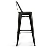 Sapphtopaz 39" Metal Bar Stool Industrial High Chair with Footrest and Slat Backrest Counter Height Barstools Set of 2 for Kitchen Island - 3 of 4