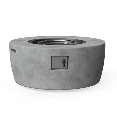 Gray 36" Round Concrete Propane Gas Fire Pit