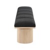 Meridian Furniture,Pavilion Black Boucle Fabric Bench - 3 of 4
