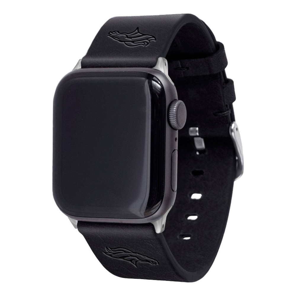 Photos - Watch Strap NFL Denver Broncos Apple Watch Compatible Leather Band 38/40/41mm - Black