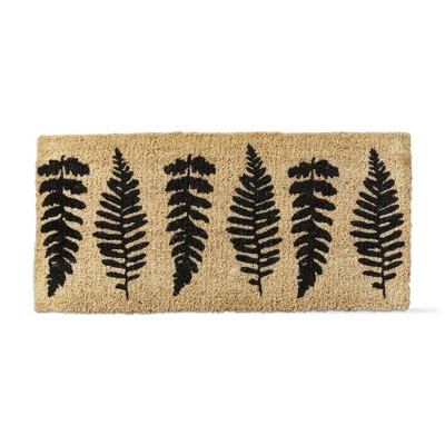 tagltd 1'6"x3'3" Green Fern Leaf Print Rectangle Indoor and Outdoor Estate Coir Door Welcome Mat Green on Beige Background