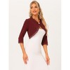 Allegra K Women's Elegant 3/4 Sleeve Cropped Vintage Lace Trim Shrug - 3 of 4