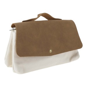 Unique Bargains Two-Tier Hand Carry Style Pencil Pouch with Large Capacity for Office Supplies 1 Pc - 1 of 4