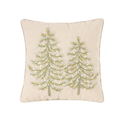 C&F Home Winter Garden Ribbon Art Tree 16" x 16" Throw Pillow