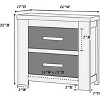 ORRD Rustic Light Grey Nightstand - 2 Drawers, Solid Wood Construction, Bedroom Furniture - 4 of 4