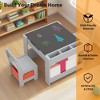 Kids Table and 2 Chairs Set, 4-in-1 Kids Activity Table and 2 Chairs Set, Detachable Tabletop, Multifunctional Toddler Furniture - 3 of 4