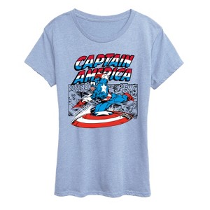 Women's - Marvel - Captain America Burst Short Sleeve Graphic T-Shirt - 1 of 3