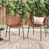 XINGHANZHENXUAN Orange 2 Pcs Patio Dining Chairs Stackable Chairs with Breathable Design Modern Simple Art Style, Metal Legs, Plastic backrest - 2 of 4
