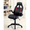APRILSOUL Black and Red 1pc Stylish Office Chair Upholstered Comfort Adjustable Chair Relax Gaming Office Chair - 2 of 4