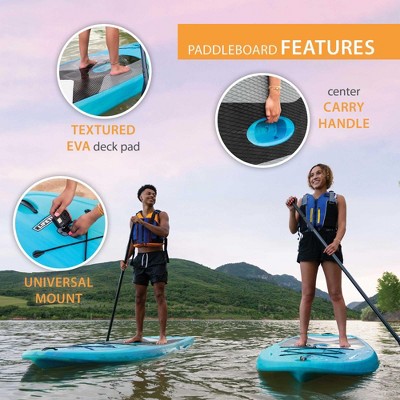 Bahama Fusion Blue and Gray 10ft Stand-Up Paddleboard Set with Paddles