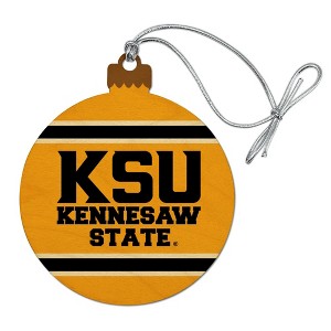 Kennesaw State KSU Stripes Wood Christmas Tree Holiday Ornament - 1 of 4