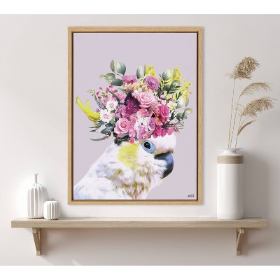 Natural Floral Bird Abstract Canvas Wall Art, 18x24