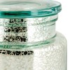 Athena Cotton Ball Jar Blue/Silver - Allure Home Creations: Glass Bathroom Storage, 16.75oz Capacity, Easy to Clean - 2 of 4