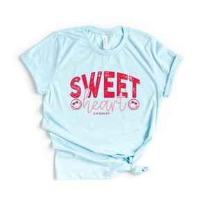 S.W.Smiley Sweet Heart Distressed - Women's Short Sleeve Graphic T-Shirt - 1 of 4