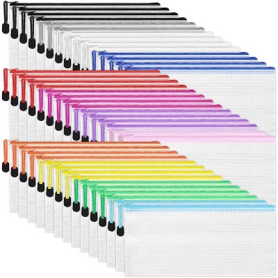 Paaaawaters 29pcs Zipper Pencil Pouches, Small Zipper Pencil Bags, Waterproof Pencil Cases, for Office School Travel Cosmetics 12 Colors