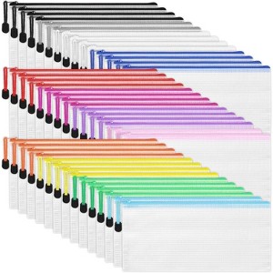 Paaaawaters 29pcs Zipper Pencil Pouches, Small Zipper Pencil Bags, Waterproof Pencil Cases, for Office School Travel Cosmetics 12 Colors - 1 of 4