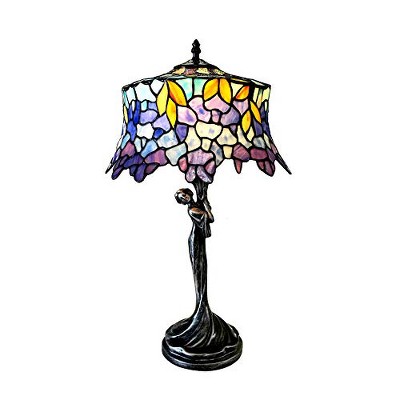 Chloe Lighting SOPHIA Wisteria 1 Light Antique Dark Bronze Table Lamp 13 Shade