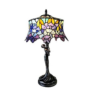 Chloe Lighting SOPHIA Wisteria 1 Light Antique Dark Bronze Table Lamp 13 Shade - 1 of 4