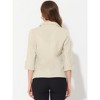 Allegra K Women's Notched Lapel Collar 3/4 Sleeve Button Front Work Formal Blazer - 4 of 4