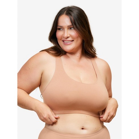 Leading Lady The Serena - Cotton Wirefree Sports Bra In Mocha, Size: 44ddfg  : Target
