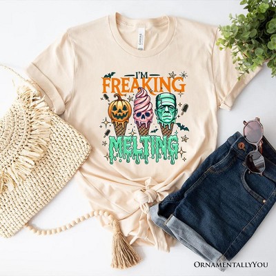 I’m Freaking Melting Frankenstein T-Shirt, Funny Ice Cream Halloween Tee for Summer Spooky Season| OrnamentallyYou