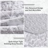 Grey Quilt Set, 3 - Piece Botanical Bedspread, Lightweight Microfiber, Grey Toile Plants Pattern Coverlet for Queen Size. - 4 of 4